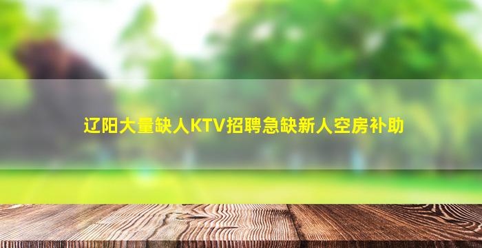 辽阳大量缺人KTV招聘急缺新人空房补助